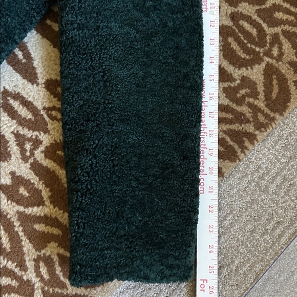 Teddy Bear Coat Womens L Forest Green fully lined pockets warm winter Office - Picture 10 of 11